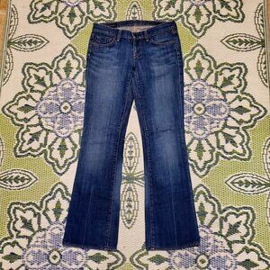 Women's CITIZENS OF HUMANITY Sz 26 Low Rise Stretch Bootcut Blue Denim Jeans EUC